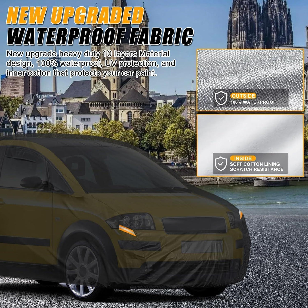 Wasserdichte Autoabdeckung für Audi A2 1999-2005 – Allwetter Schutz
