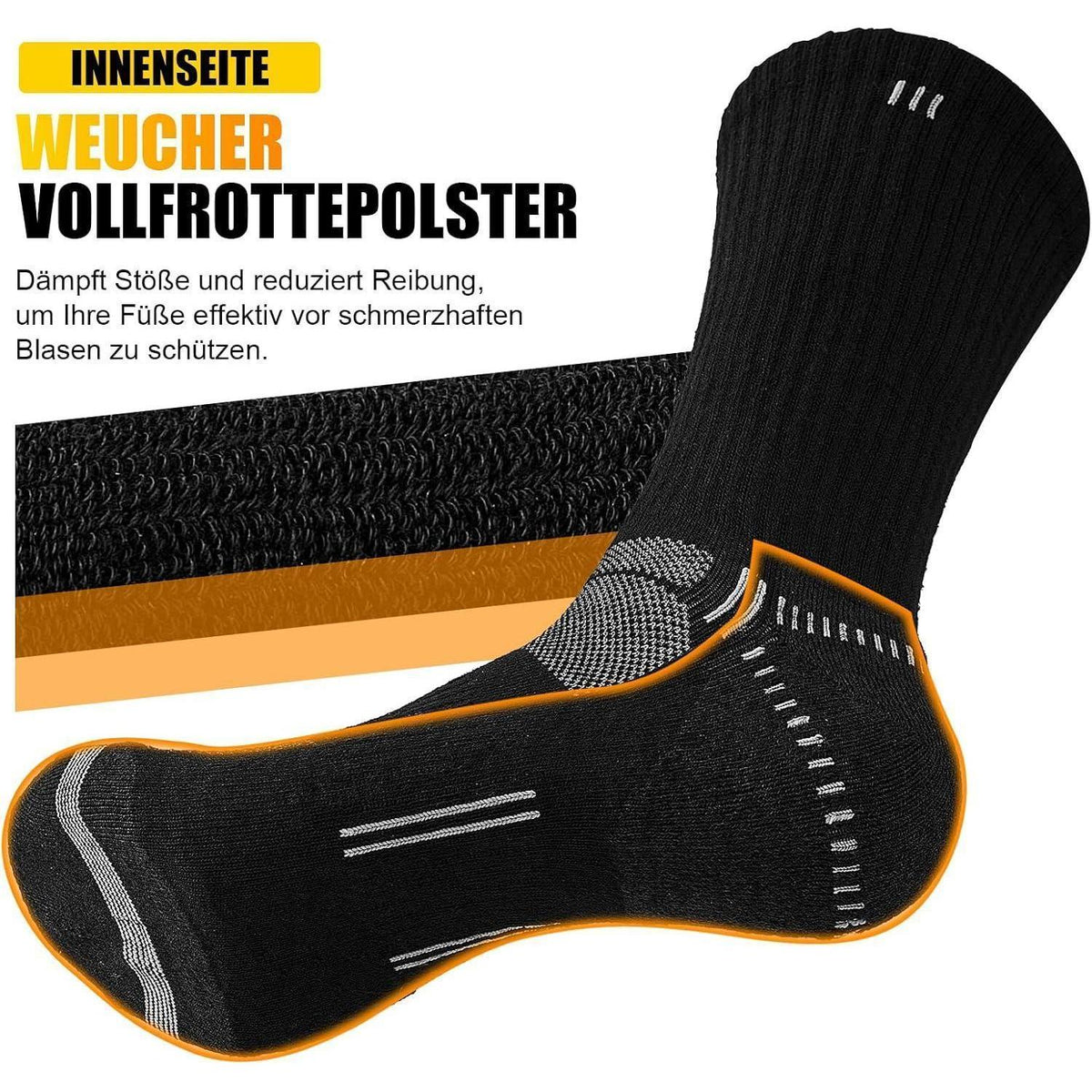 Herren Socken 5er Pack – Gepolstert, Atmungsaktiv & Vielseitig