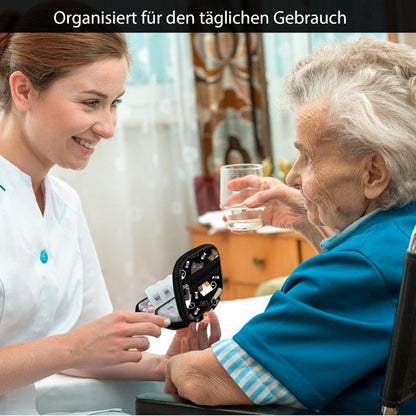 Tablettenbox 7 Tage Pillendose Medikamentenbox Pillenbox Aufbewahrung Schwarz