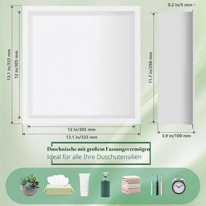 Wandnische Dusche Weiß 30x30cm – Edelstahl Badezimmerregal