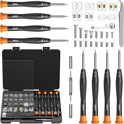 Brillen Reparaturset mit Schrauben, Nasenpads & Werkzeugen