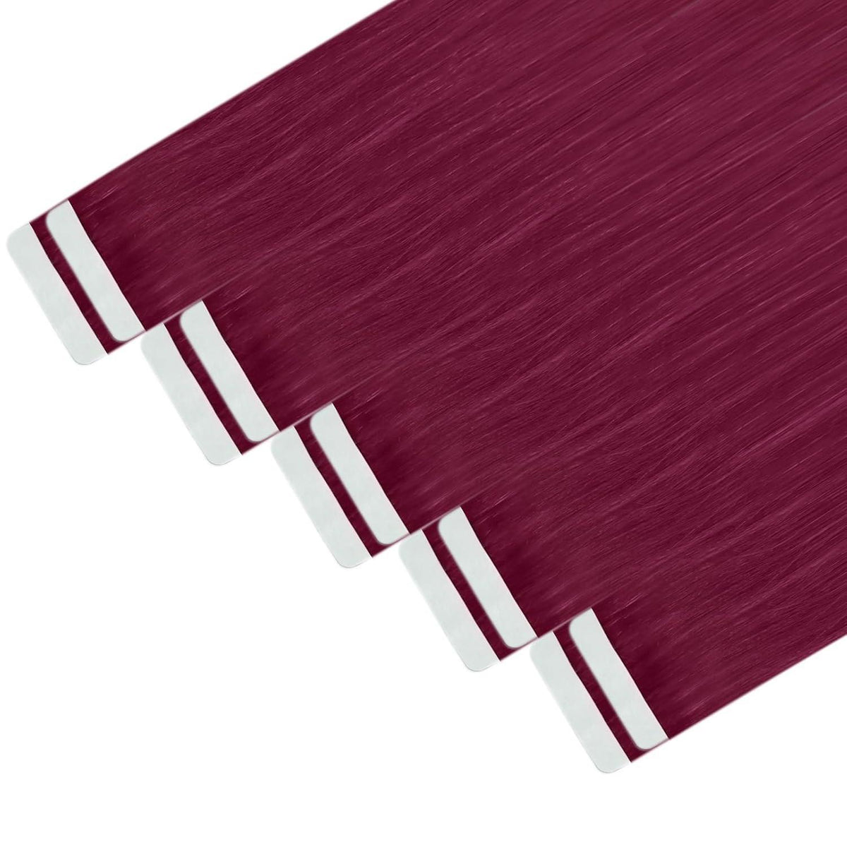 Burgundy Tape Extensions Echthaar 60cm - Remy Haarextension