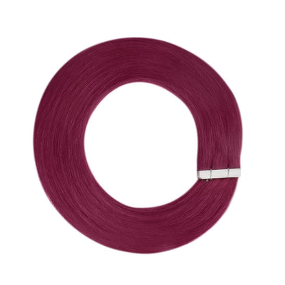 Burgundy Tape Extensions Echthaar 60cm - Remy Haarextension