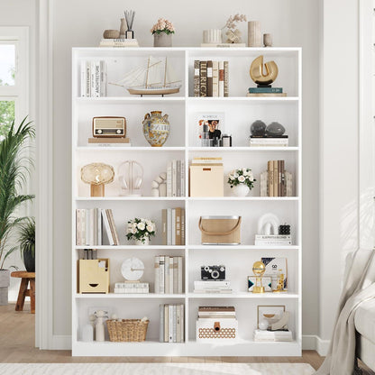Bücherregal 12 Fächer – Weißes Standregal für Wohnzimmer & Büro