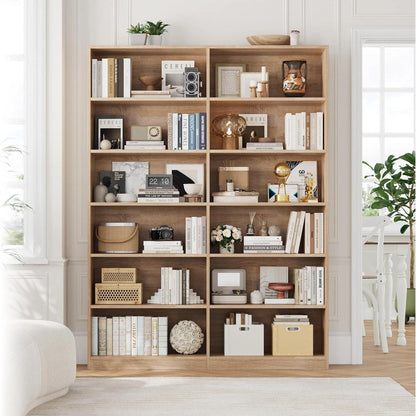 Bücherregal 12 Fächer Eiche – Standregal für Wohnzimmer & Büro