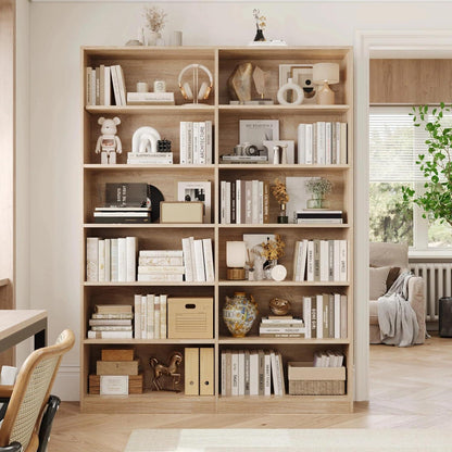 Bücherregal 12 Fächer Eiche – Standregal für Wohnzimmer & Büro