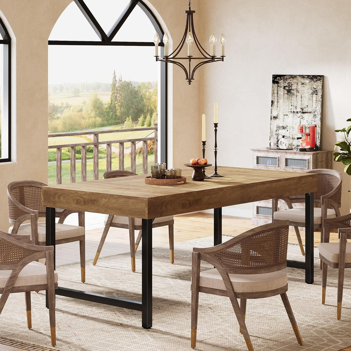 Esstisch Farmhaus 140cm – Industrieller Küchentisch für 4-6 Personen