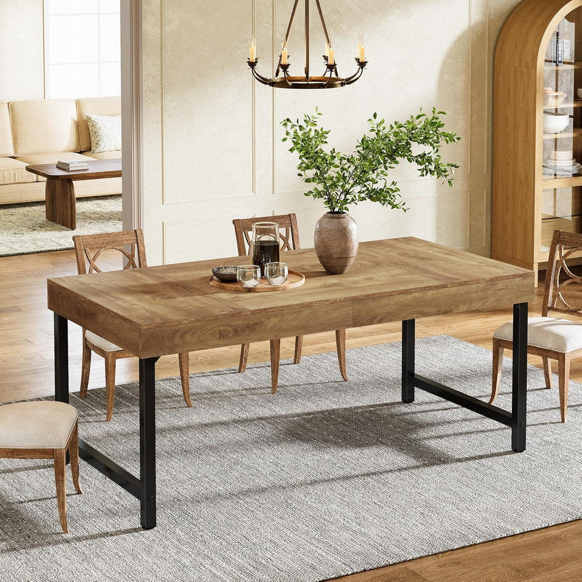 Esstisch Farmhaus 140cm – Industrieller Küchentisch für 4-6 Personen