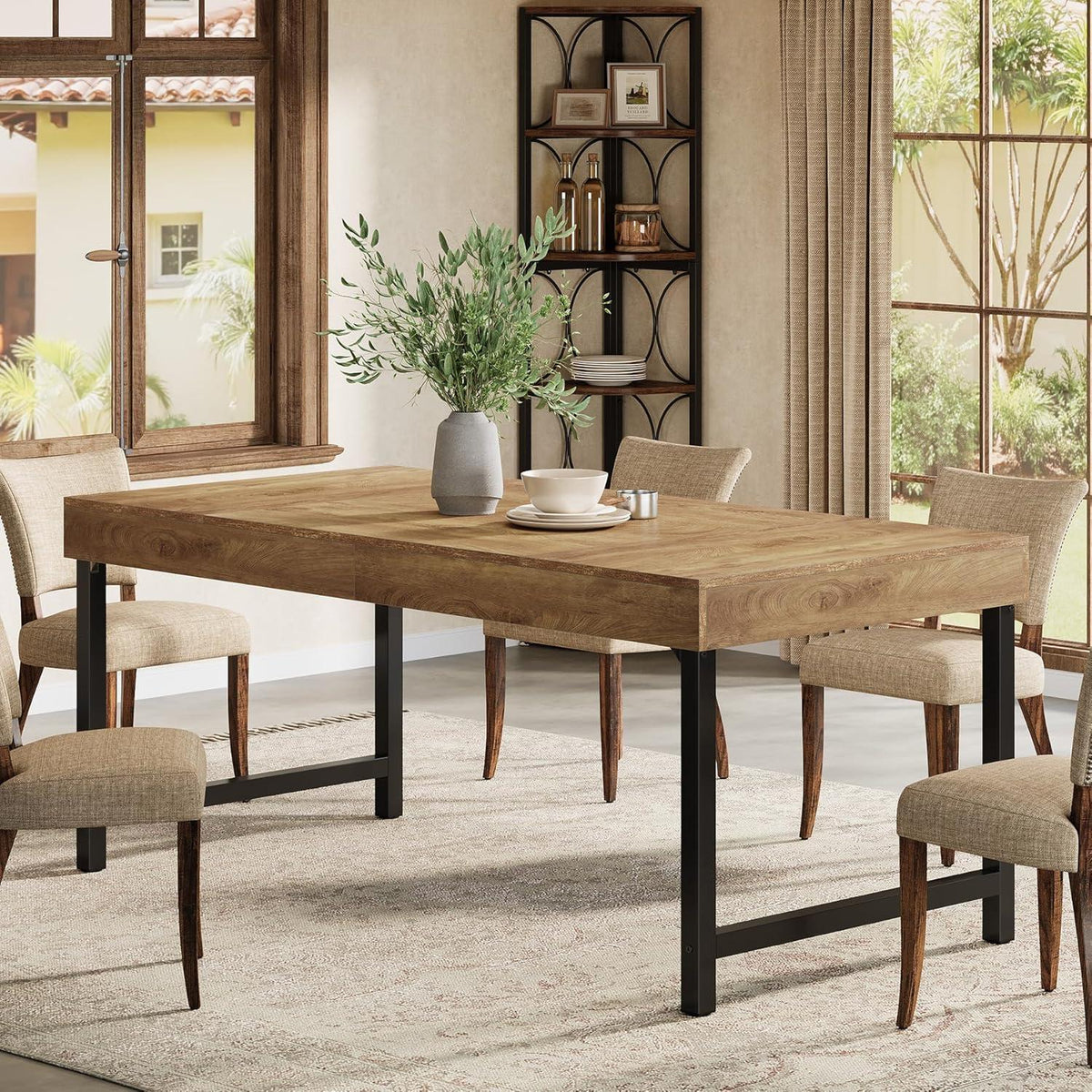 Esstisch Farmhaus 140cm – Industrieller Küchentisch für 4-6 Personen
