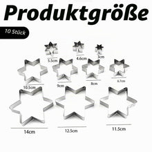 Ausstecher Stern Set 10 Größen Edelstahl Plätzchen Fondant Kuchen Deko