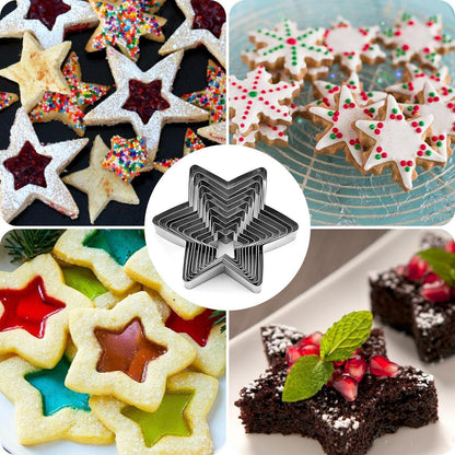 Ausstecher Stern Set 10 Größen Edelstahl Plätzchen Fondant Kuchen Deko