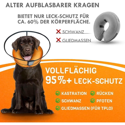 Aufblasbare Hundehalskrause 2in1 – Leckschutz & Komfort [Größe 2]