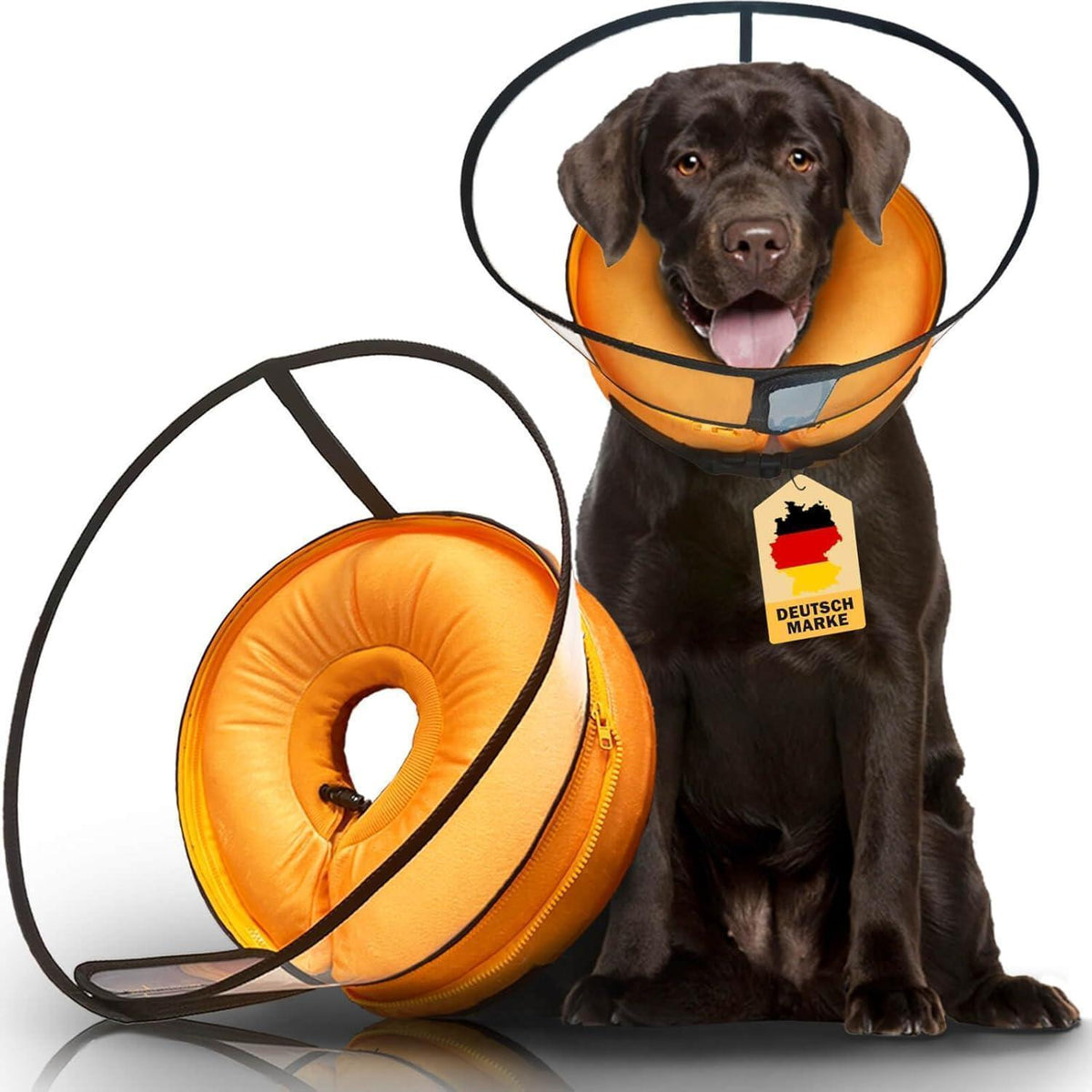 Aufblasbare Hundehalskrause 2in1 – Leckschutz & Komfort [Größe 1]