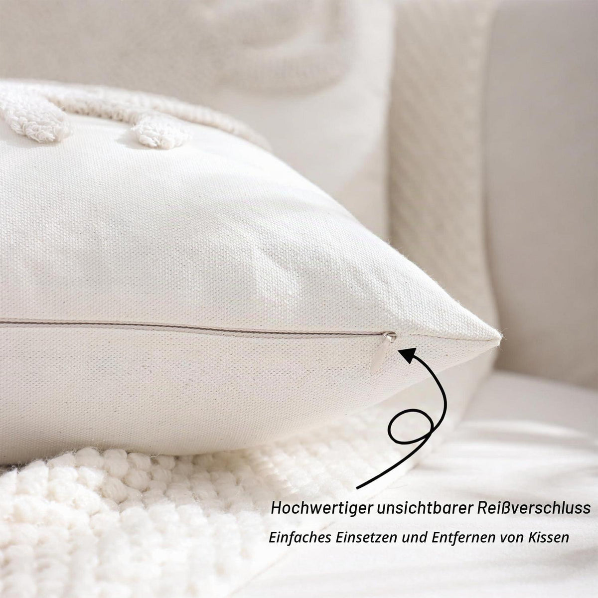 2x Kissenbezug Strand Krabbe Tufting 45x45 cm Sommerdeko