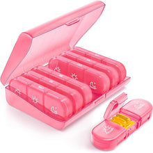 Wöchentliche Pillendose 7 Tage mit 3 Fächern, extra groß, Rosa