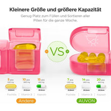 Wöchentliche Pillendose 7 Tage mit 3 Fächern, extra groß, Rosa