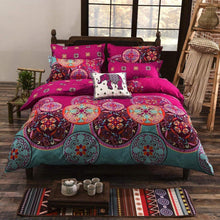 Boho Bettwäsche-Set 220x240 cm Lila mit Mandala