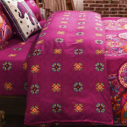 Boho Bettwäsche-Set 220x240 cm Lila mit Mandala