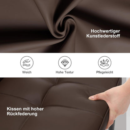 Esszimmerstühle 2er Set, Braun in Lederoptik