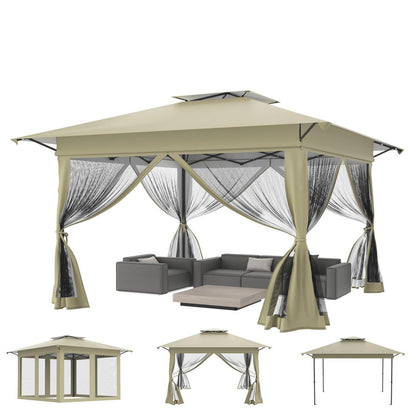 4x4m Faltpavillon mit UV-Schutz & Moskitonetz