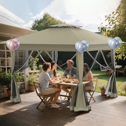 4x4m Faltpavillon mit UV-Schutz & Moskitonetz