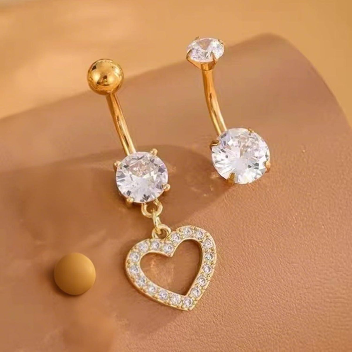 Bauchnabelpiercing Set 8 Stück Chirurgenstahl mit Zirkonia Herz Schmetterling