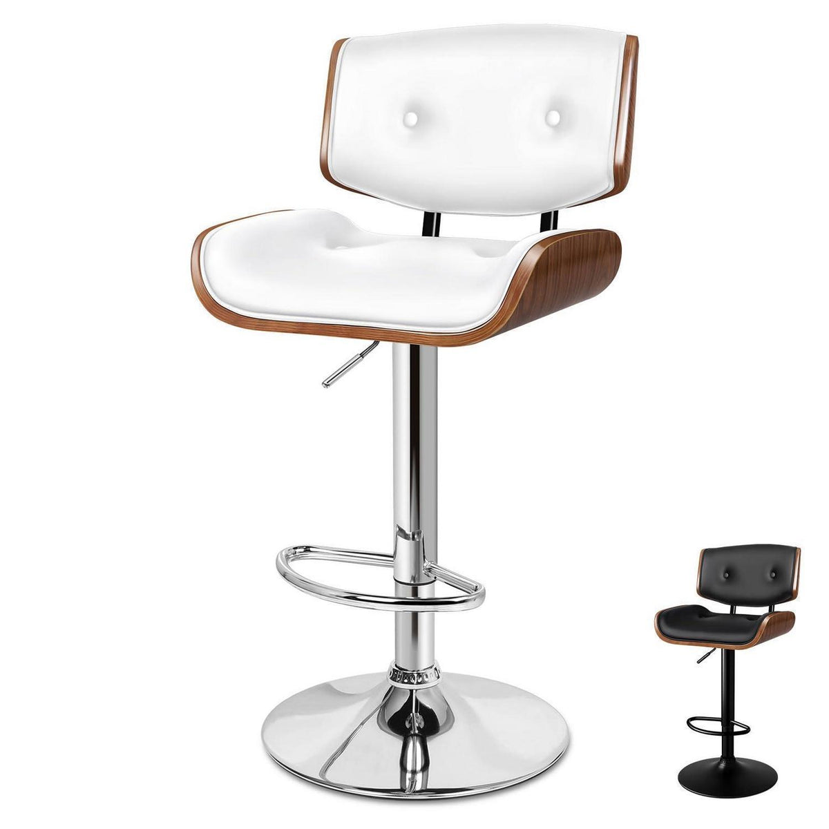 Verstellbarer Barhocker mit 360° Drehung – Weiß