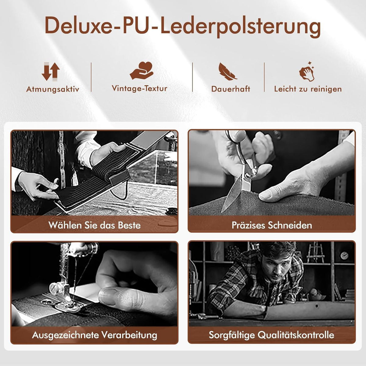 Drehbarer Bistrohocker mit Holzrückenlehne, weiß