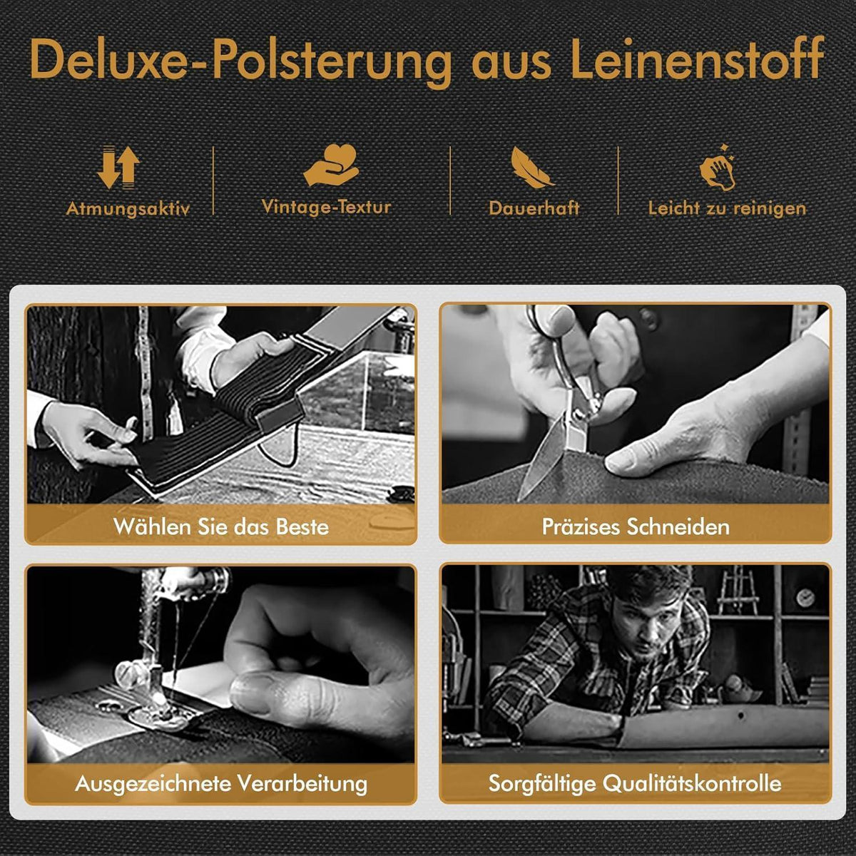 Gepolsterte Barhocker 2er-Set, höhenverstellbar, Schwarz