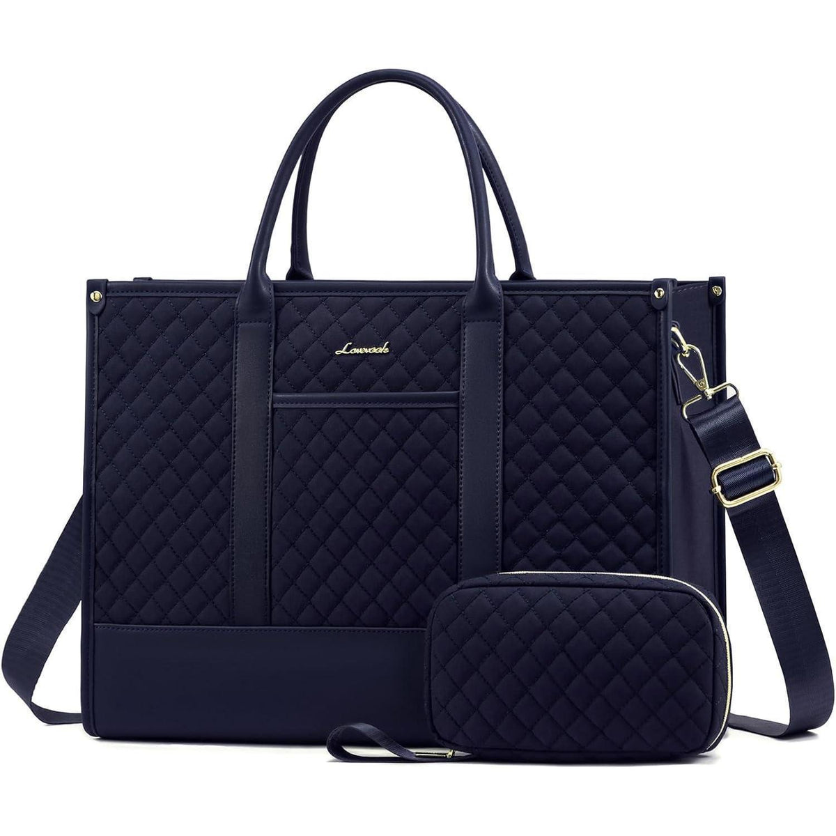 Laptoptasche Damen 17 Zoll, wasserabweisend, dunkelblau