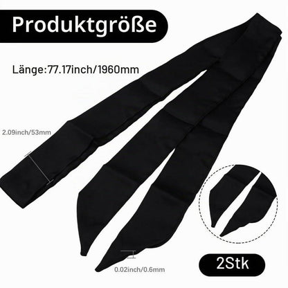 Schmaler Satin-Schal 2er-Set Schwarz für Damen