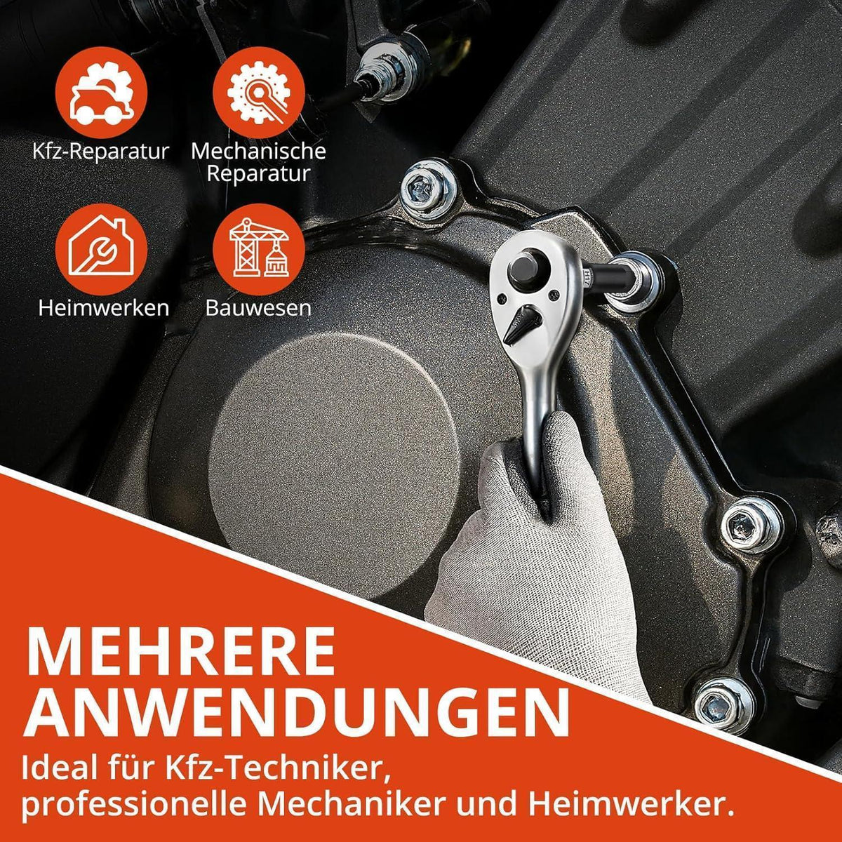 20tlg. Schlagschrauber Nüsse 1/2" Sechskant & Torx S2 Stahl 78mm lang
