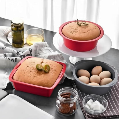 2x Silikon Backform für Kuchen, Brownies & Brot