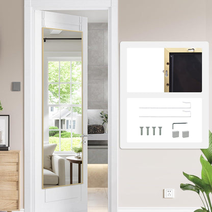 Über-Tür-Spiegel Gold – Vollständig, 127x41 cm, Wandmontage