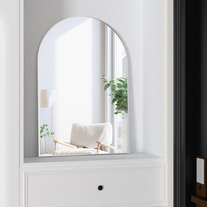 Gewölbter Wandspiegel 50x75 cm Silber – Badezimmer & Deko