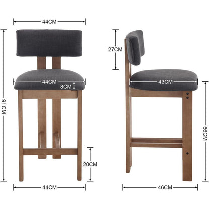 Holz Barhocker Set 2er – Gepolsterte Tresenhocker für Küche & Wohnzimmer