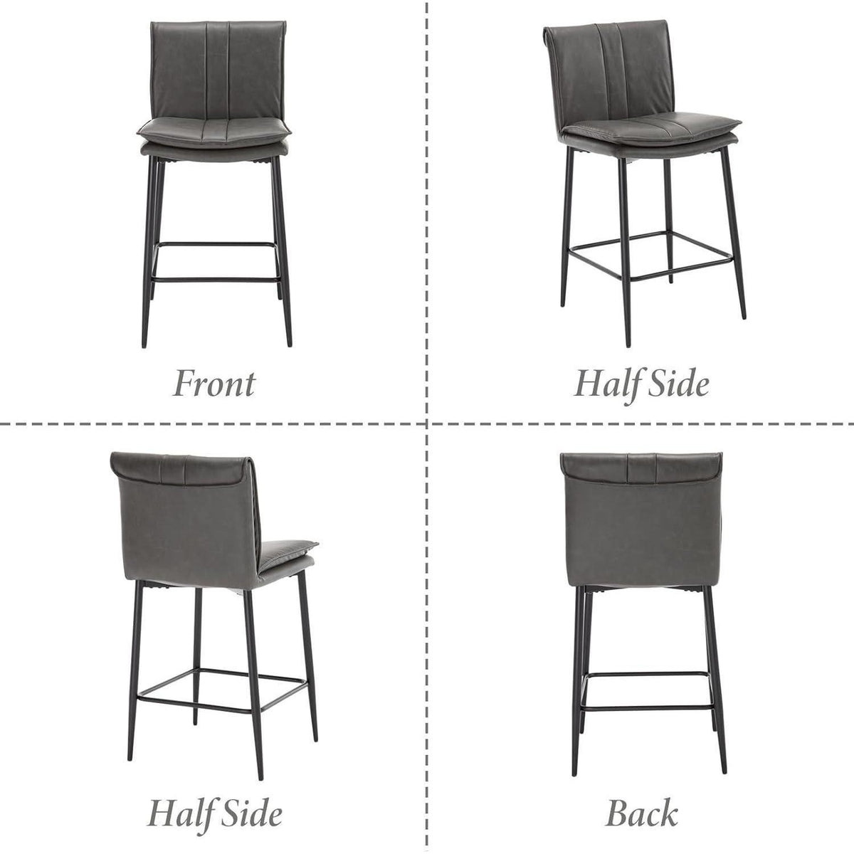 Barhocker Set Grau – Gepolsterte Bistrohocker für Bar & Küche