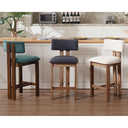 Beige Barhocker Set aus Holz mit Lehne – Komfort & Stil