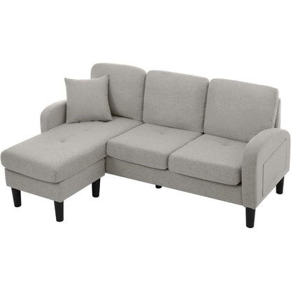 Eckcouch mit Chaiselongue – Grau, Modular & Platzsparend