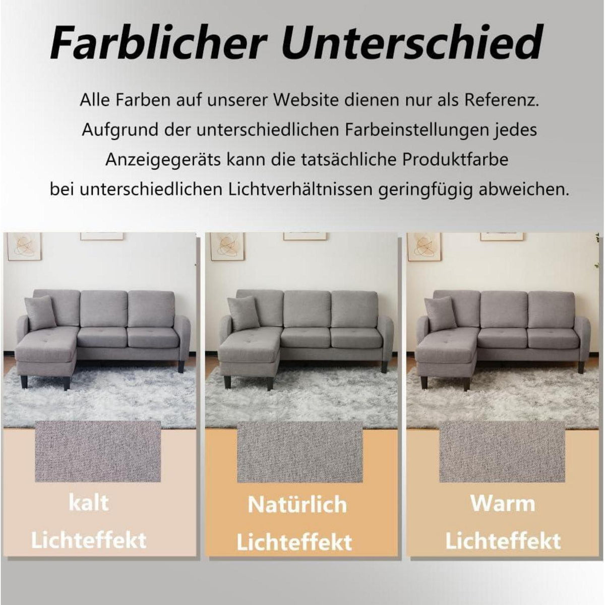 Ecksofa mit Chaiselongue – Dunkelgrau, 3-Sitzer, Modular