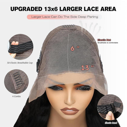 Echthaar Perücke 13x6 Spitze Gerade Damen 26 Zoll