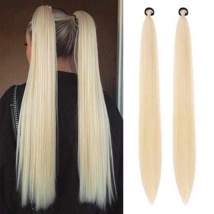 Ombre Zopfverlängerung Pferdeschwanz Kunsthaar 66cm Goldblond (2er Pack)