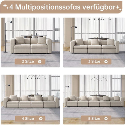 Dreisitzer-Sofa Beige – Modernes Design, Platzsparend & Gemütlich