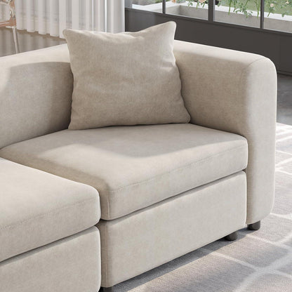 Dreisitzer-Sofa Beige – Modernes Design, Platzsparend & Gemütlich