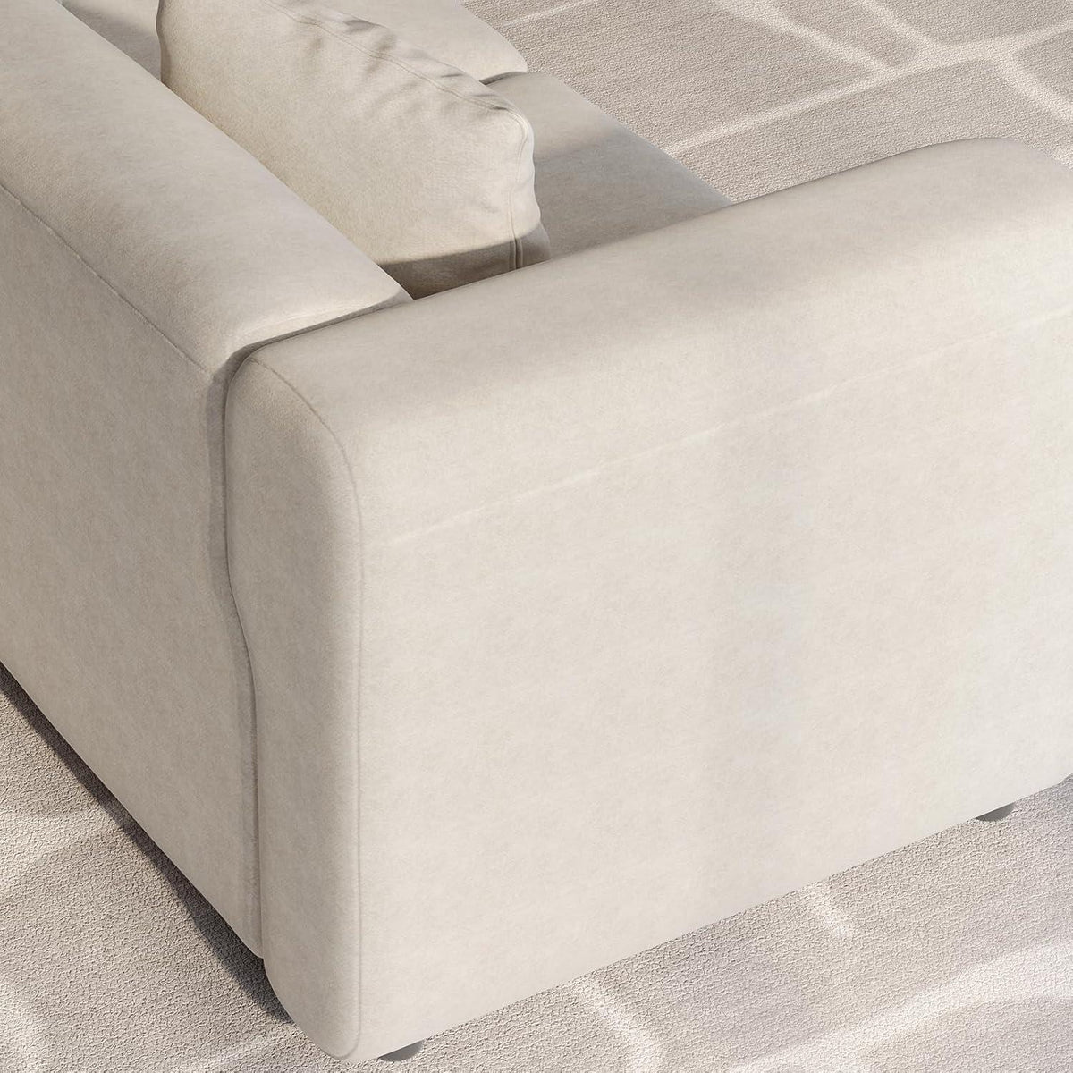 Dreisitzer-Sofa Beige – Modernes Design, Platzsparend & Gemütlich