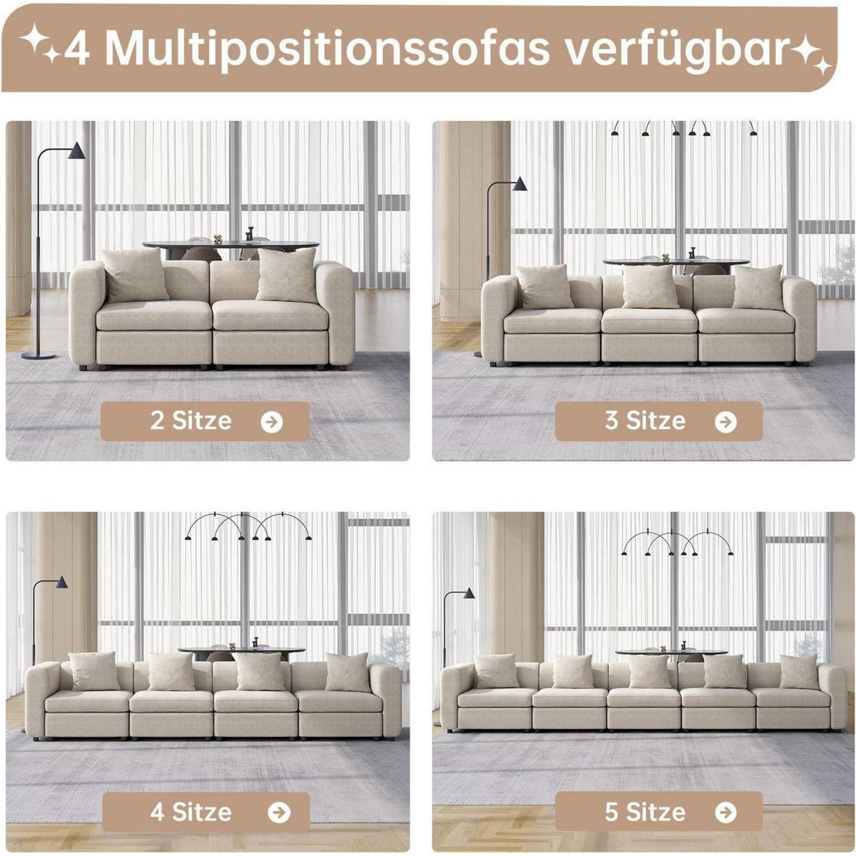 Beiges Zweisitzer-Sofa – Modernes Design für kleine Wohnzimmer