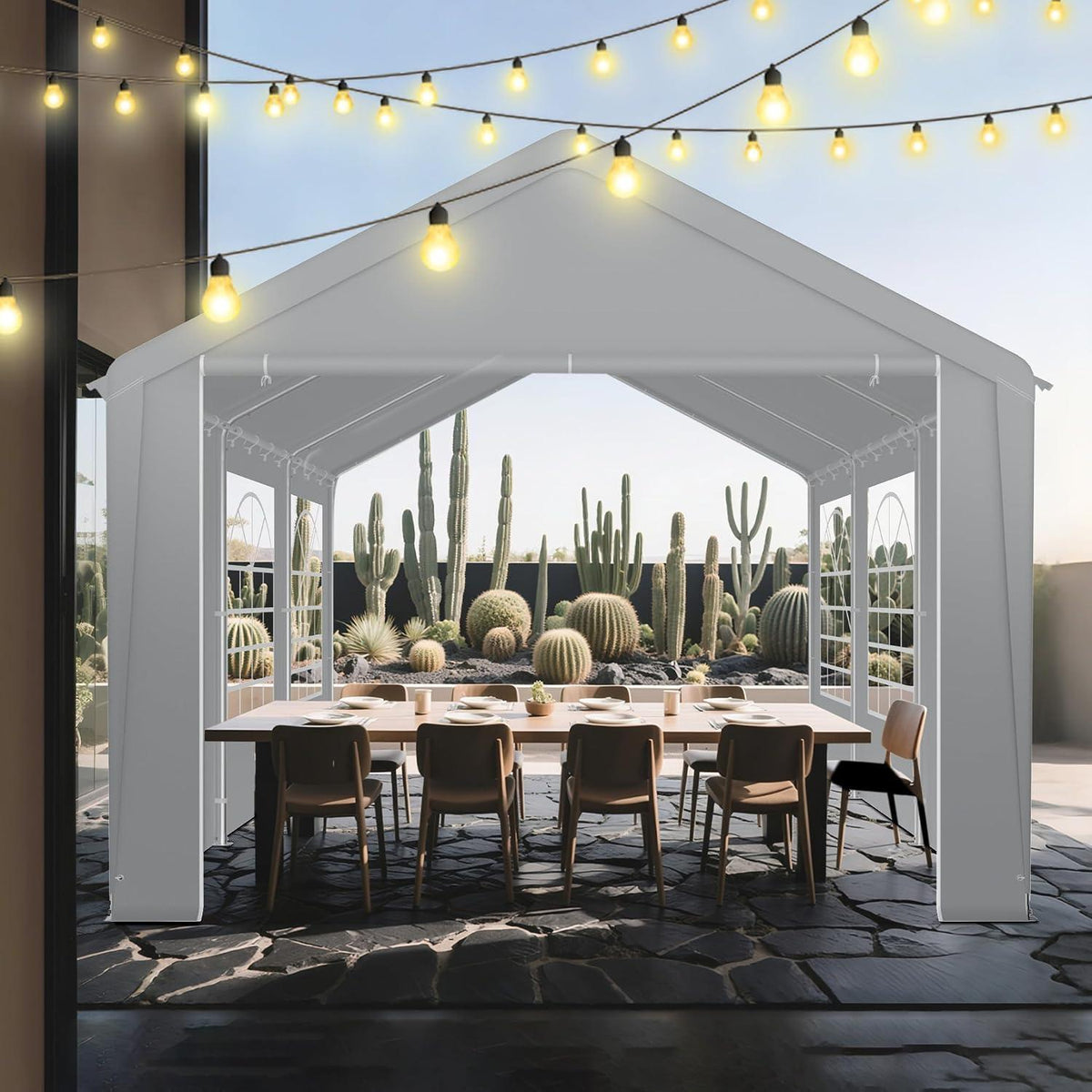 Party Zelt 3x6m Grau – Wasserdicht & Stabil für Garten & Events