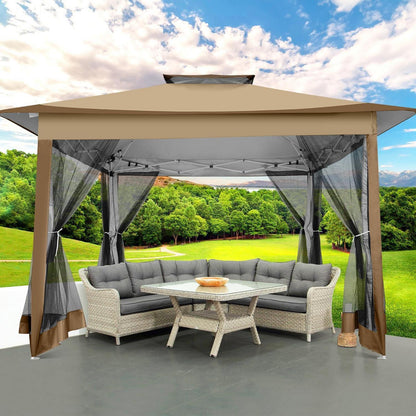 3x3 Pop-Up Pavillon wasserdicht mit Moskitonetz & Seitenwänden