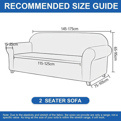 Stretch Sofaüberzug 2 Sitzer – Rutschfest & Jacquard Beige