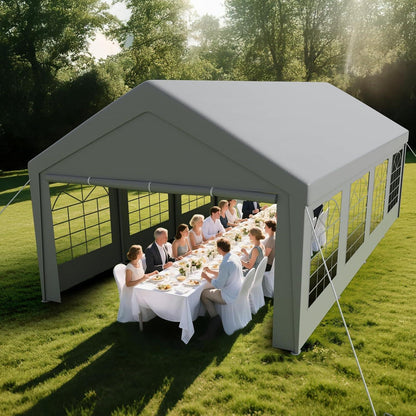 Pavillon 4x8 mit Seitenwänden – Partyzelt für Gartenfeste